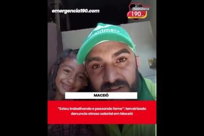 Inadmissível! O trabalhador terceirizado André Holanda, que atua como gari em Maceió, gravou um vídeo denunciando que está passando por necessidades após semanas sem receber salário.