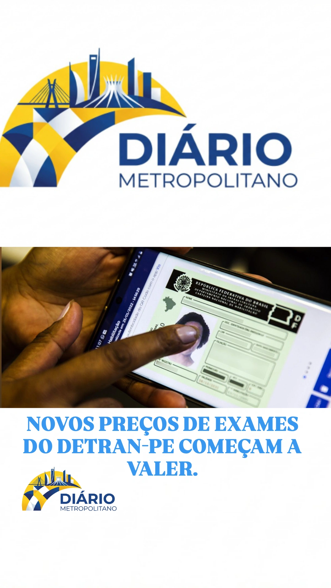 NOVOS PREÇOS DE EXAMES DO DETRAN-PE COMEÇAM A VALER.
