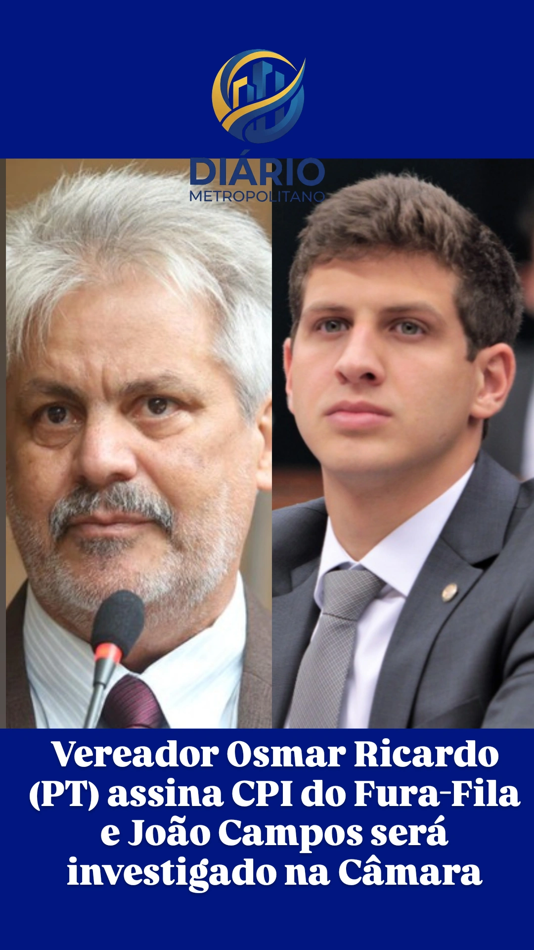 Vereador Osmar Ricardo (PT) assina CPI do Fura-Fila e João Campos será investigado na Câmara